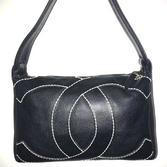 ๐โจ CELEBRITY โจ๐ RARE CC WILD stitch CHANEL ZIPPER BAG - Picture 4 of 16